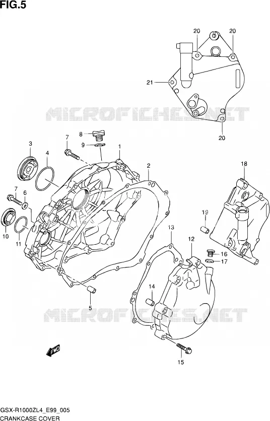 CRACKCASE COVER Suzuki MOTO 1000 GSX-R 2014  GSX-R1000Z L4 (E99)