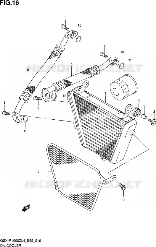 OIL COOLER Suzuki MOTO 1000 GSX-R 2014  GSX-R1000Z L4 (E99)