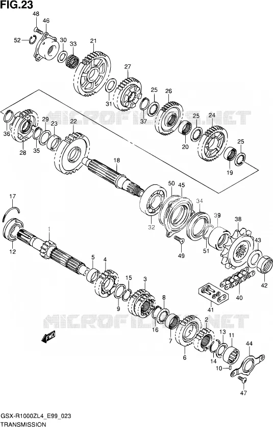 TRANSMISSION Suzuki MOTO 1000 GSX-R 2014  GSX-R1000Z L4 (E99)