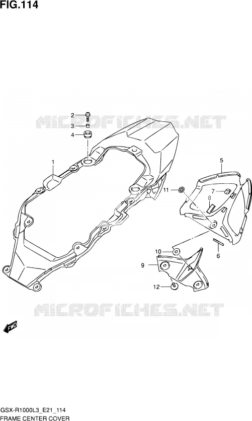 REAR SUBFRAME (GSX-R1000UFL3 E21) Suzuki MOTO 1000 GSX-R 2013  GSX-R1000ZUF L3 (E21)