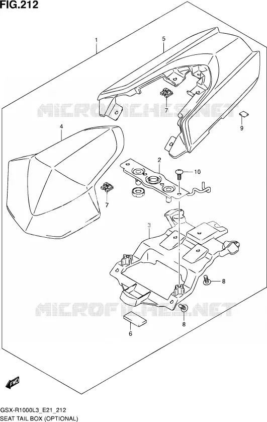 SEAT COWL (OPTIONAL) (GSX-R1000UFL3 E21) Suzuki MOTO 1000 GSX-R 2013  GSX-R1000ZUF L3 (E21)