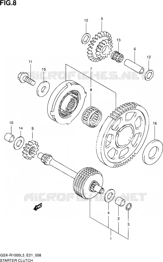 STARTER MOTOR CLUTCH Suzuki MOTO 1000 GSX-R 2013  GSX-R1000ZUF L3 (E21)