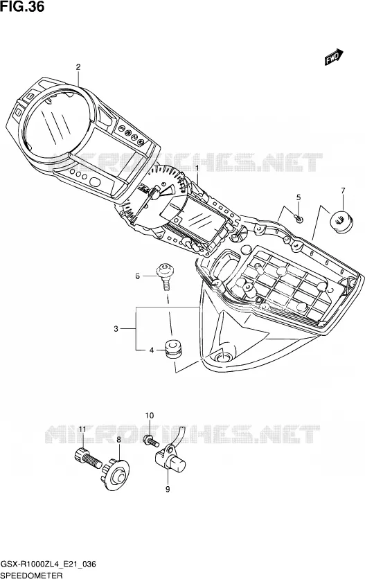 SPEEDOMETER (GSX-R1000ZUFL4 E21) Suzuki MOTO 1000 GSX-R 2014  GSX-R1000ZUF L4 (E21)