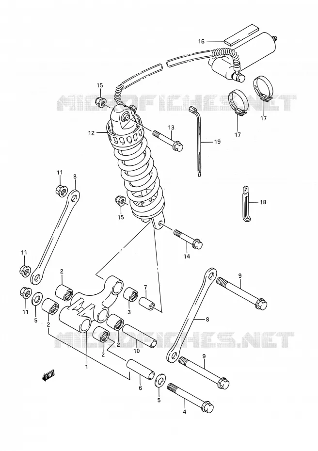SHOCK ABSORBER LINKAGE Suzuki MOTO 1100 GSX-R 1992  GSX-R1100 N (E03,E28,E33)