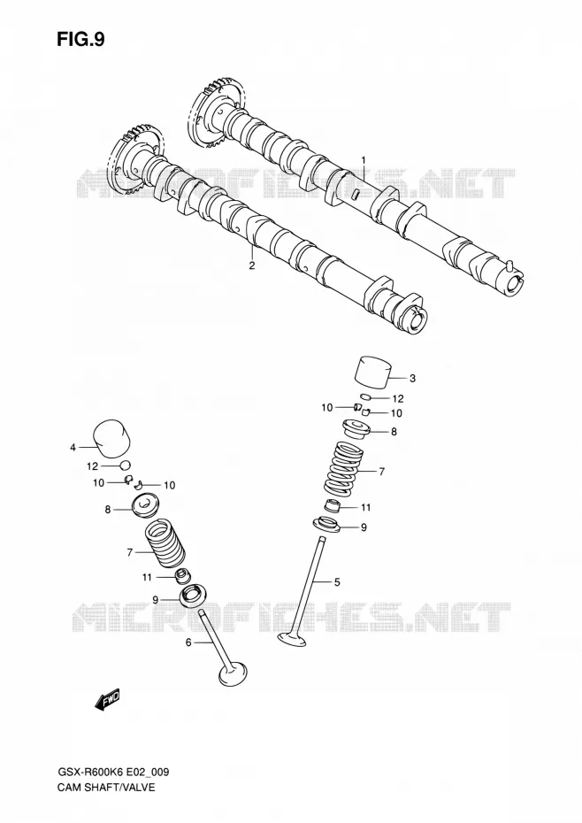 CAMSHAFT - VALVES Suzuki MOTO 600 GSX-R 2006  GSX-R600K6(E24)