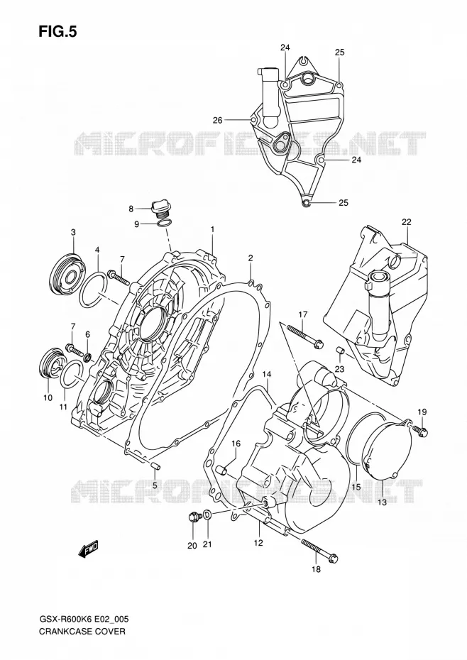 CRACKCASE COVER Suzuki MOTO 600 GSX-R 2006  GSX-R600K6(E24)