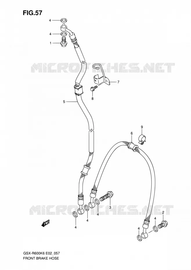 FRONT BRAKE HOSE Suzuki MOTO 600 GSX-R 2006  GSX-R600K6(E24)