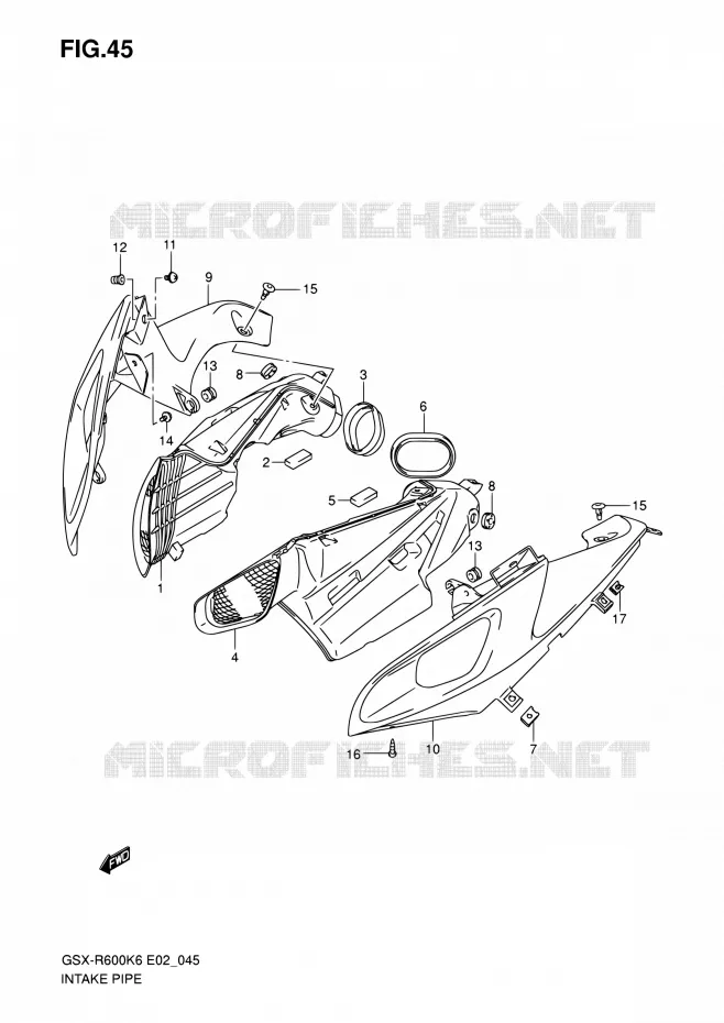 AIR DUCT Suzuki MOTO 600 GSX-R 2007  GSX-R600K7(E24)