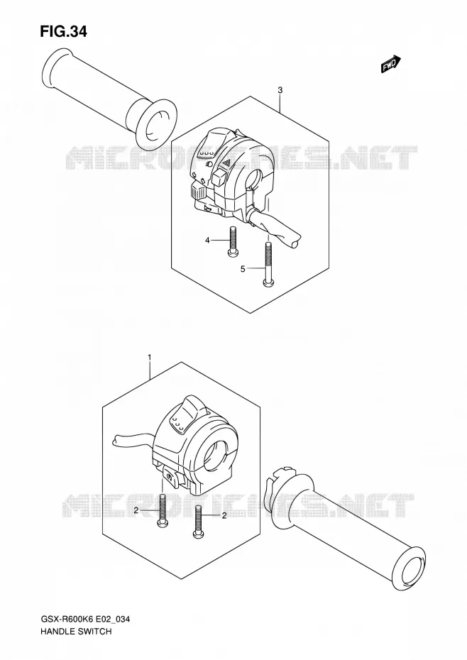 SWITCHES Suzuki MOTO 600 GSX-R 2007  GSX-R600K7(E24)