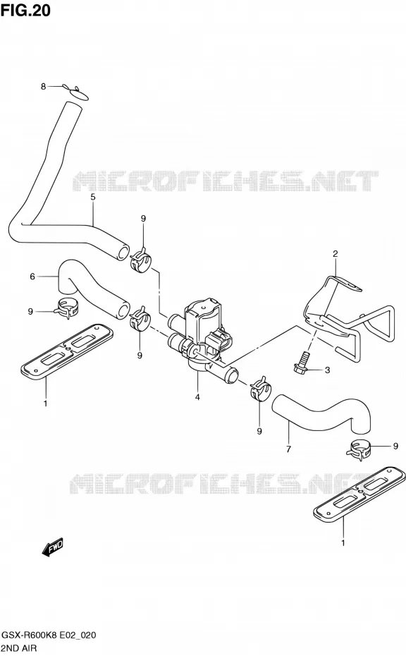 ANTI POLLUTION SYSTEM Suzuki MOTO 600 GSX-R 2009  GSX-R600 K9 (E02,E19,E24)