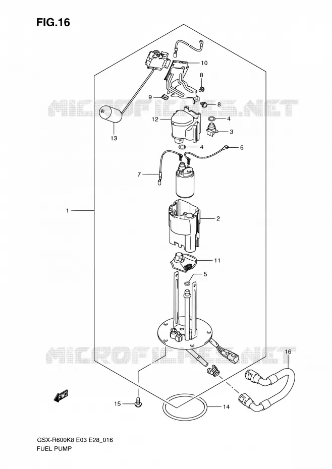 FUEL PUMP Suzuki MOTO 600 GSX-R 2009  GSX-R600 K9 (E03,E28,E33)