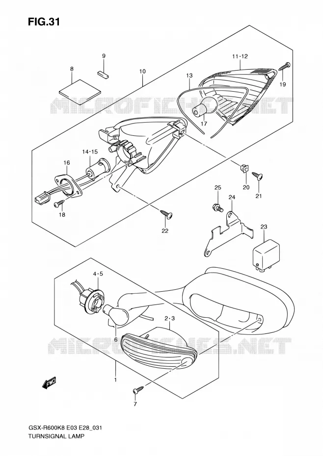TJRN SIGNAL LAMP Suzuki MOTO 600 GSX-R 2009  GSX-R600 K9 (E03,E28,E33)