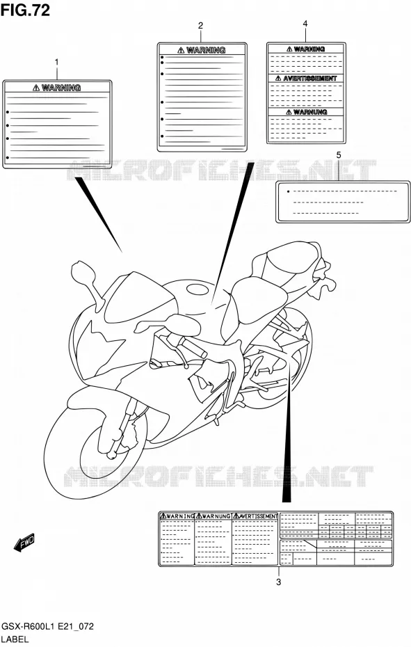 LABEL (GSX-R600L1 E24) Suzuki MOTO 600 GSX-R 2011  GSX-R600L1(E24)