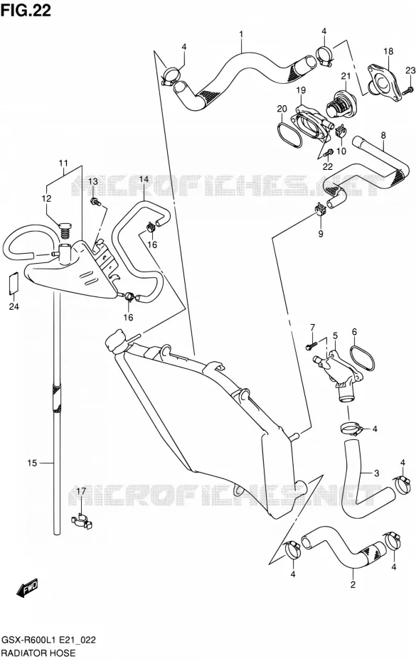 RADIATOR HOSE - EXPANSION TANK Suzuki MOTO 600 GSX-R 2011  GSX-R600L1(E24)