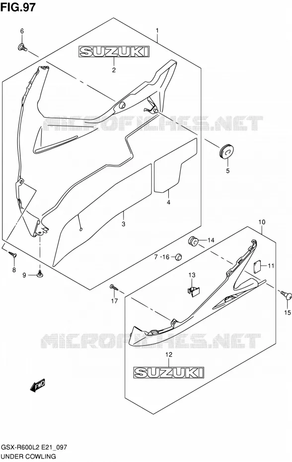 LOWER FAIRING (GSX-R600L2 E24) Suzuki MOTO 600 GSX-R 2012  GSX-R600L2(E24)