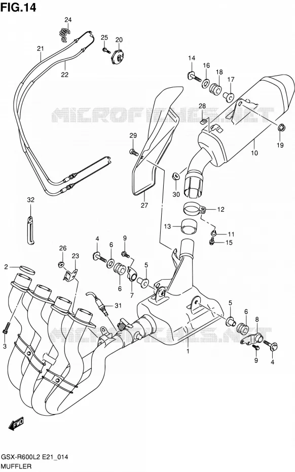 MUFFLER Suzuki MOTO 600 GSX-R 2012  GSX-R600L2(E24)