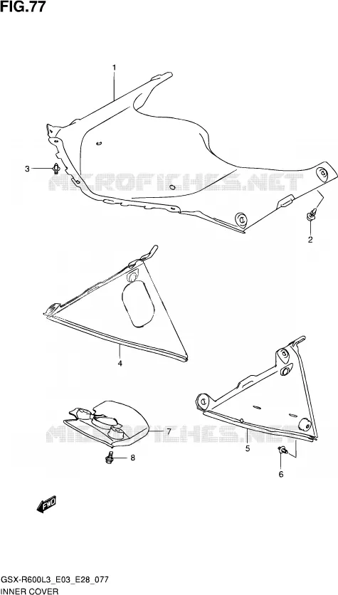 INNER COVER Suzuki MOTO 600 GSX-R 2013  GSX-R600 L3 (E03,E28,E33)