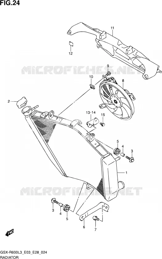 RADIATOR (GSX-R600L3 E33) Suzuki MOTO 600 GSX-R 2013  GSX-R600 L3 (E03,E28,E33)
