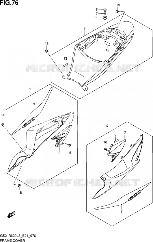 FAIRING (AGQ) Suzuki MOTO 600 GSX-R 2013  GSX-R600 L3 (E21)