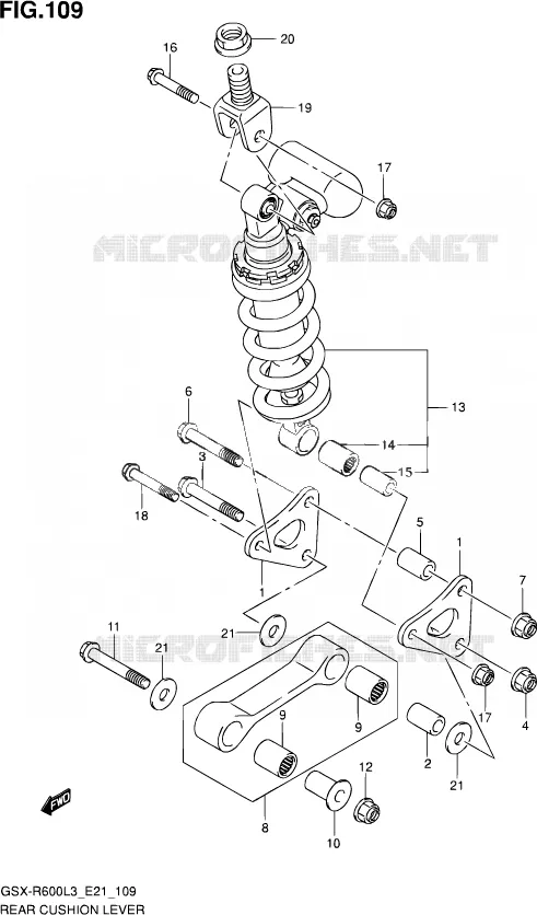 SHOCK ABSORBER LINKAGE (GSX-R600UFL3 E21) Suzuki MOTO 600 GSX-R 2013  GSX-R600 L3 (E21)
