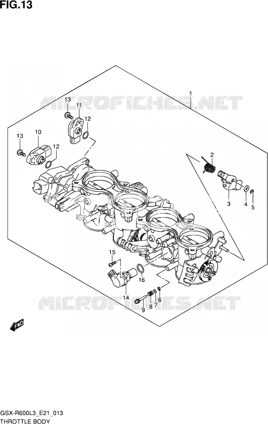 THROTTLE BODY (GSX-R600UEL3 E21) Suzuki MOTO 600 GSX-R 2013  GSX-R600 L3 (E21)