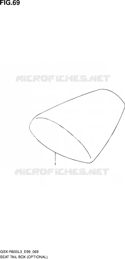 SEAT COWL (OPTIONAL) Suzuki MOTO 600 GSX-R 2013  GSX-R600 L3 (E99)