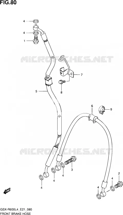 FRONT BRAKE HOSE Suzuki MOTO 600 GSX-R 2014  GSX-R600 L4 (E21)