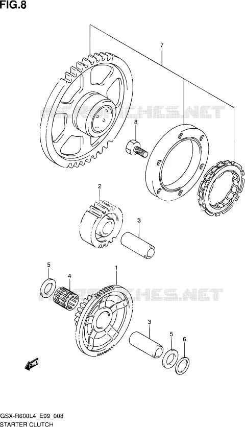 STARTER MOTOR CLUTCH Suzuki MOTO 600 GSX-R 2014  GSX-R600 L4 (E99)