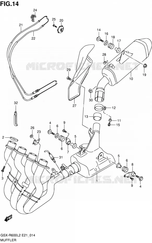 MUFFLER Suzuki MOTO 600 GSX-R 2012  GSX-R600UEL2(E21)