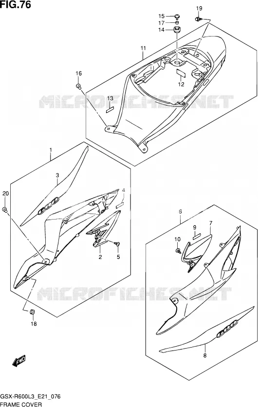 FAIRING (AGQ) Suzuki MOTO 600 GSX-R 2013  GSX-R600UE L3 (E21)