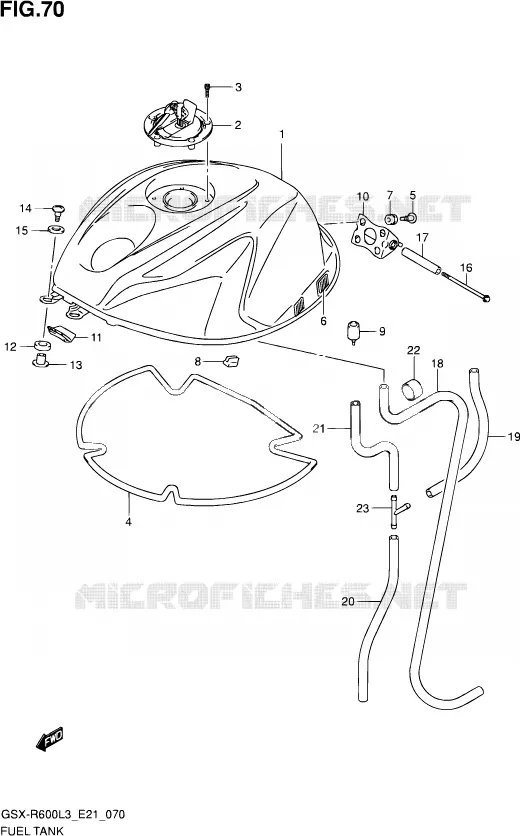 FUEL TANK (GSX-R600UEL3 E21) Suzuki MOTO 600 GSX-R 2013  GSX-R600UE L3 (E21)