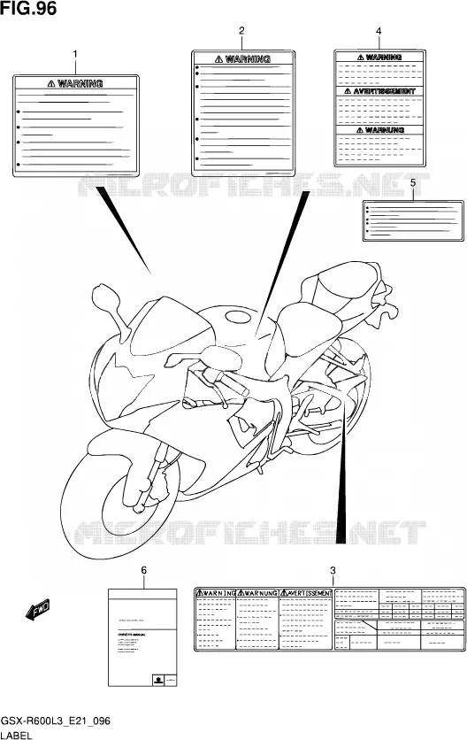LABEL (GSX-R600UEL3 E21) Suzuki MOTO 600 GSX-R 2013  GSX-R600UE L3 (E21)