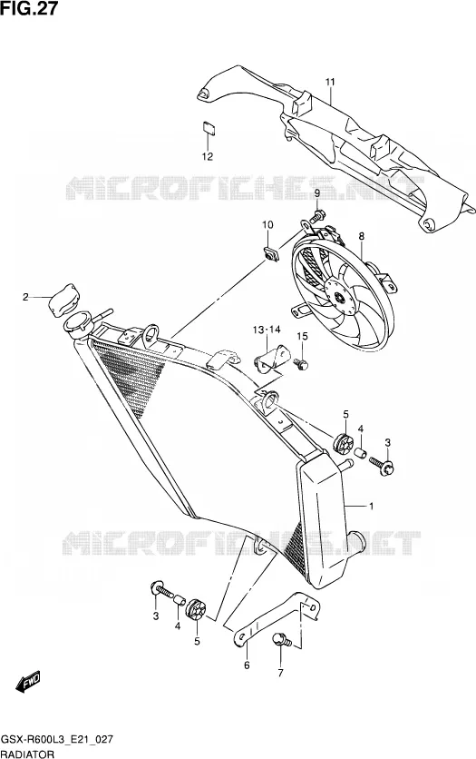 RADIATOR (GSX-R600UFL3 E21) Suzuki MOTO 600 GSX-R 2013  GSX-R600UE L3 (E21)
