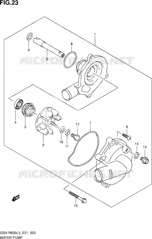 WATER PUMP Suzuki MOTO 600 GSX-R 2013  GSX-R600UE L3 (E21)