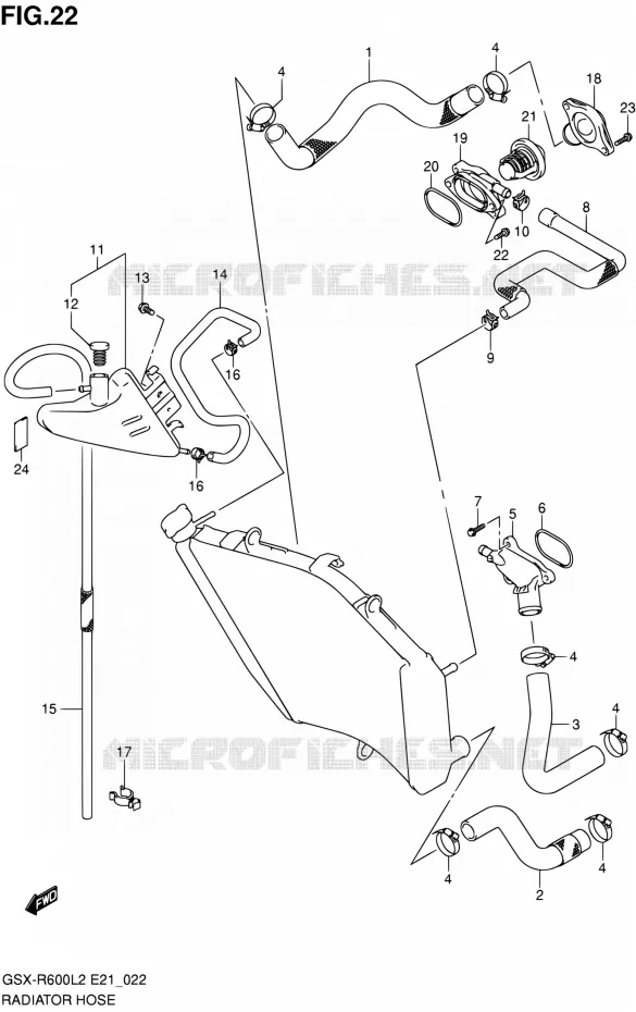 RADIATOR HOSE - EXPANSION TANK Suzuki MOTO 600 GSX-R 2012  GSX-R600UFL2(E21)