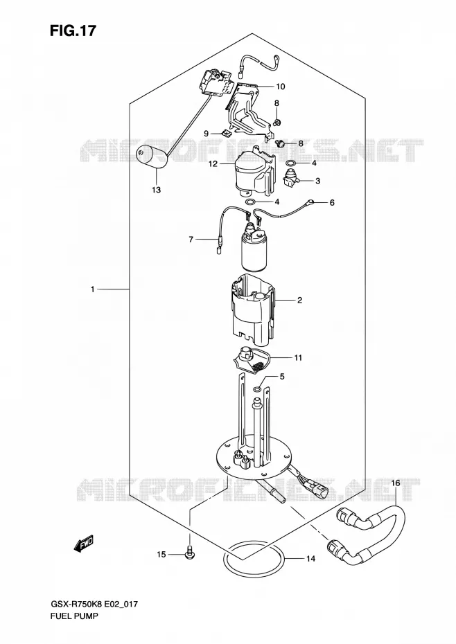 FUEL PUMP Suzuki MOTO 750 GSX-R 2009  GSX-R750K9(E19)