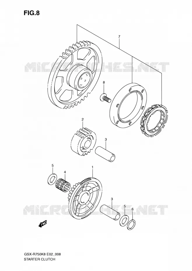 STARTER MOTOR CLUTCH Suzuki MOTO 750 GSX-R 2009  GSX-R750K9(E19)