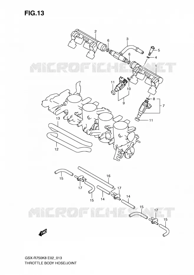 THROTTLE BODY Suzuki MOTO 750 GSX-R 2009  GSX-R750K9(E19)