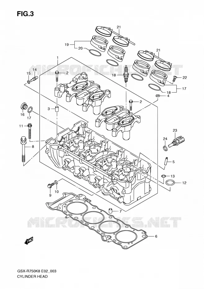 CYLINDER HEAD Suzuki MOTO 750 GSX-R 2009  GSX-R750K9(E24)