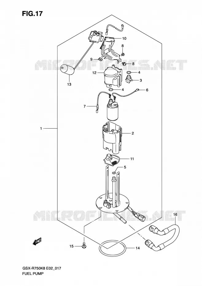 FUEL PUMP Suzuki MOTO 750 GSX-R 2009  GSX-R750K9(E24)