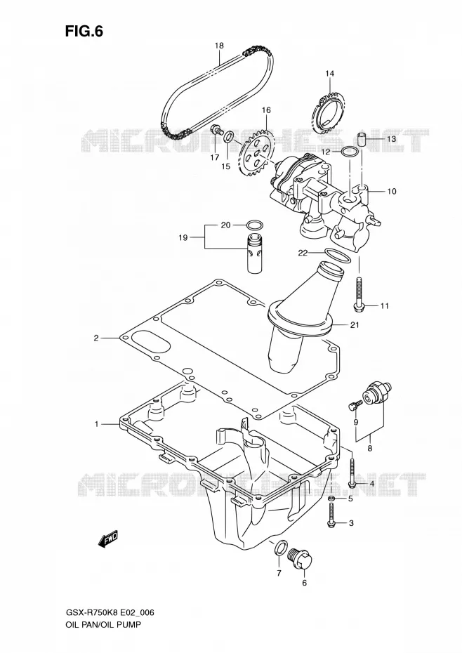 OIL PAN - OIL PUMP Suzuki MOTO 750 GSX-R 2010  GSX-R750L0(E24)