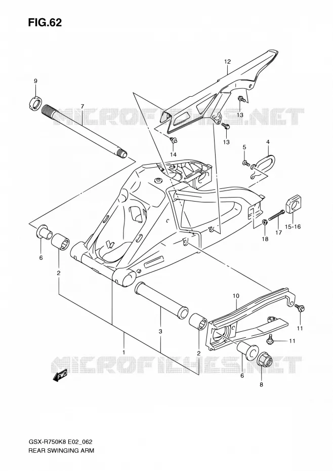 SWINGARM Suzuki MOTO 750 GSX-R 2010  GSX-R750L0(E24)