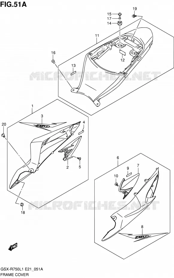 FAIRING (YVB) Suzuki MOTO 750 GSX-R 2011  GSX-R750L1(E24)