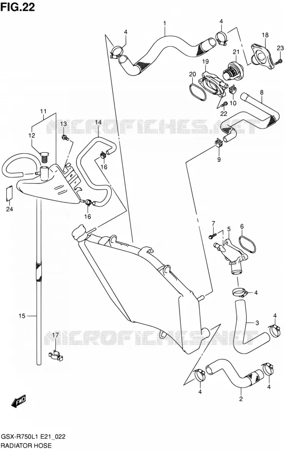 RADIATOR HOSE - EXPANSION TANK Suzuki MOTO 750 GSX-R 2011  GSX-R750L1(E24)