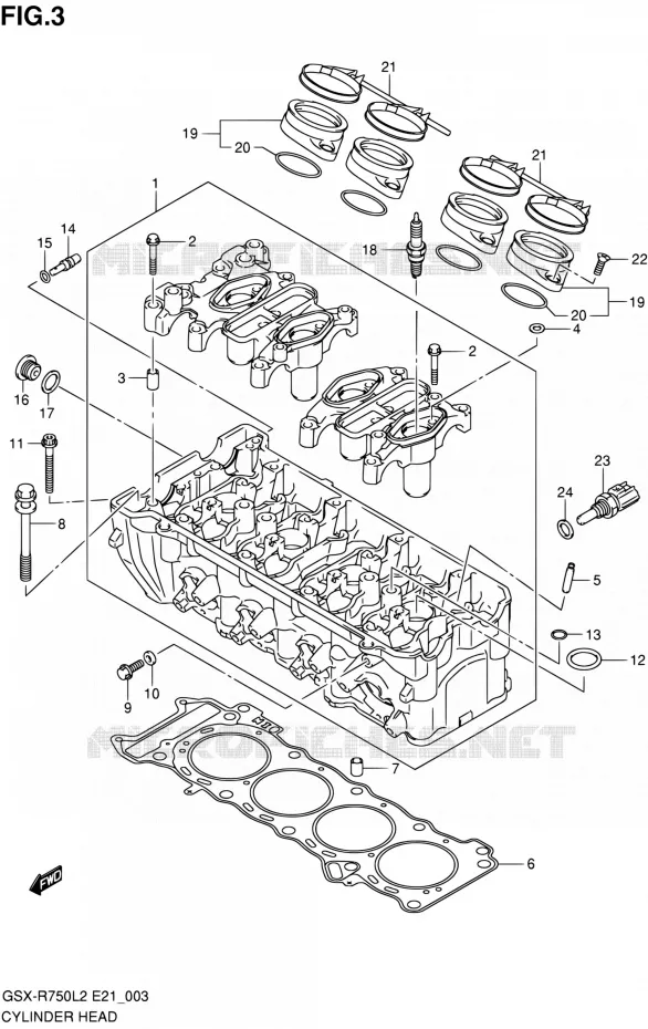 CYLINDER HEAD Suzuki MOTO 750 GSX-R 2012  GSX-R750L2(E21)