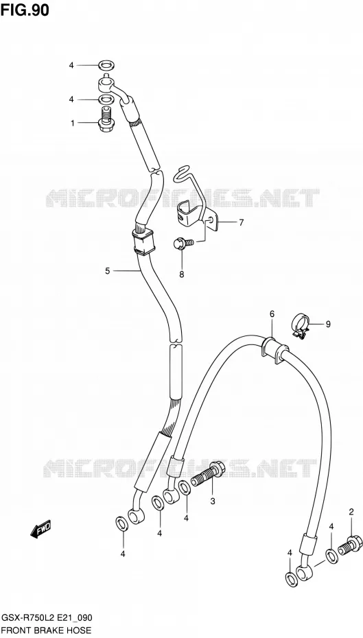 FRONT BRAKE HOSE Suzuki MOTO 750 GSX-R 2012  GSX-R750L2(E21)