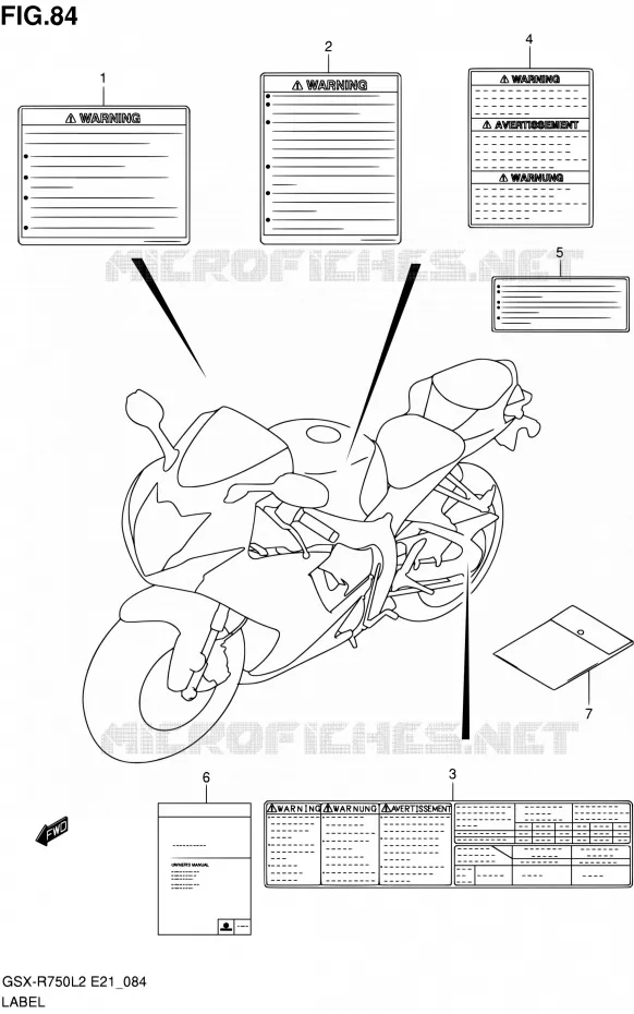 LABEL (GSX-R750UFL2 E21) Suzuki MOTO 750 GSX-R 2012  GSX-R750L2(E21)