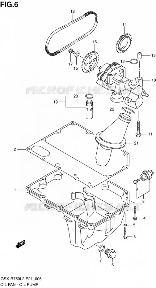 OIL PAN - OIL PUMP Suzuki MOTO 750 GSX-R 2012  GSX-R750L2(E21)