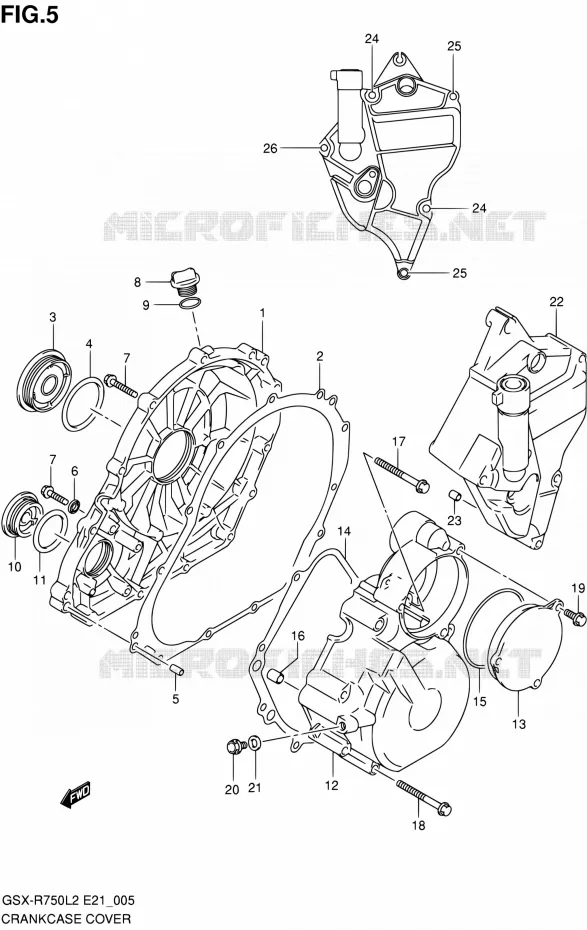 CRACKCASE COVER Suzuki MOTO 750 GSX-R 2012  GSX-R750L2(E24)