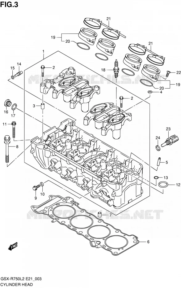 CYLINDER HEAD Suzuki MOTO 750 GSX-R 2012  GSX-R750L2(E24)